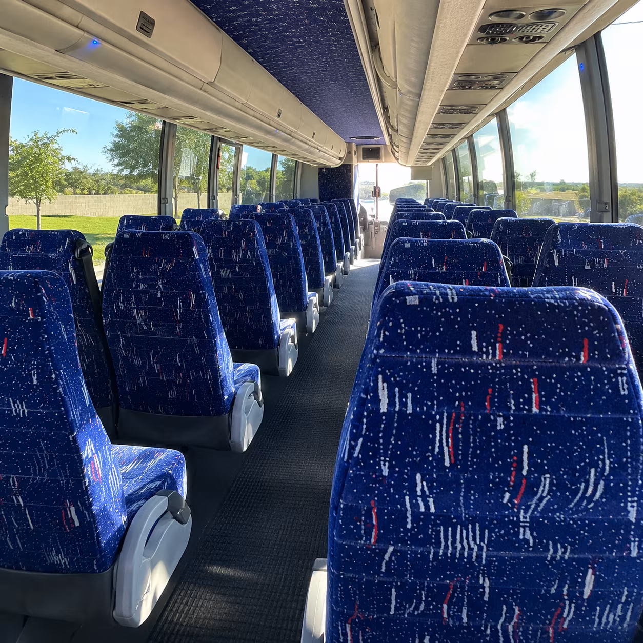irvine charter bus services interior